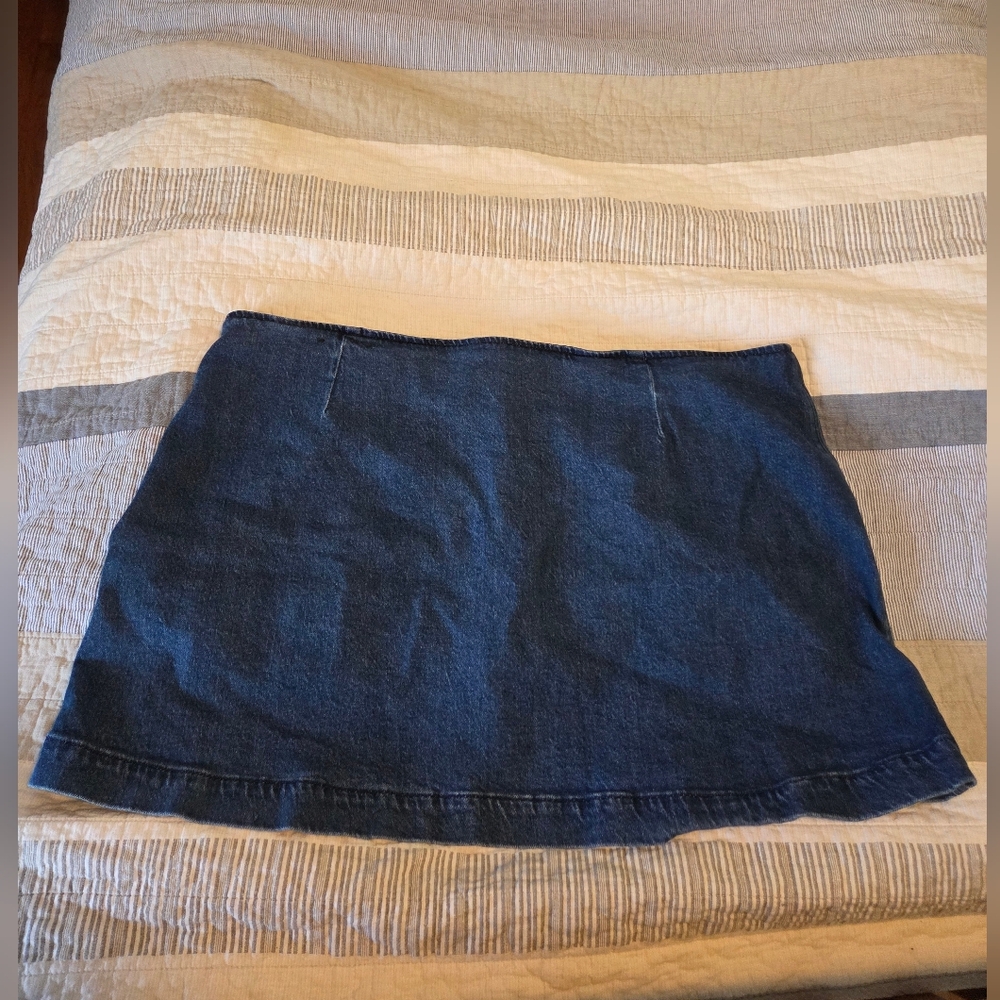 American Eagle Stretch Mid-Rise Mini Denim Blue Skirt Skort Size 20 - Picture 7 of 12
